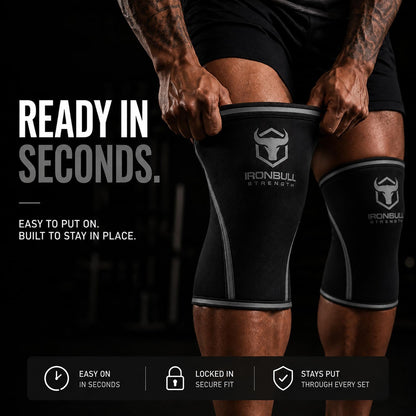 Knee Sleeves 7Mm (1 Pair) - Compression Brace & Knee Sleeve for Weightlifting, Powerlifting & Cross Training - Knee Support for Squats - Men & Women